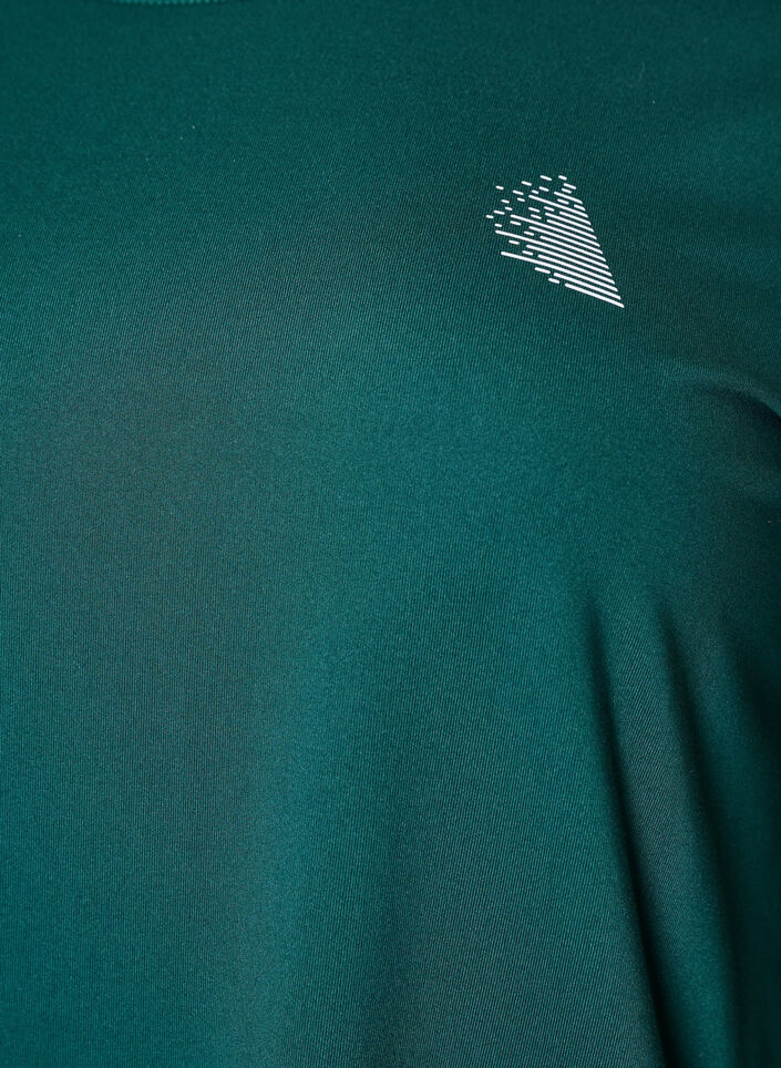Sports top with 3/4 sleeves, Vert fonc&eacute;, Packshot image number 2