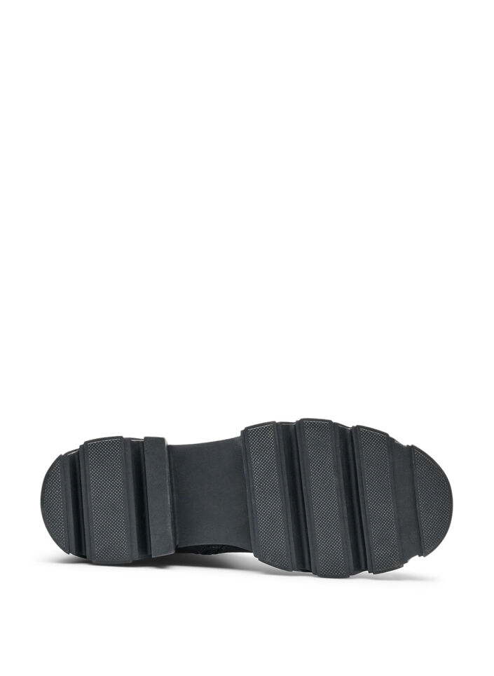 Botte haute avec tige c&ocirc;tel&eacute;e et &eacute;lastiqu&eacute;e et semelle &eacute;paisse, Marron, Packshot image number 5