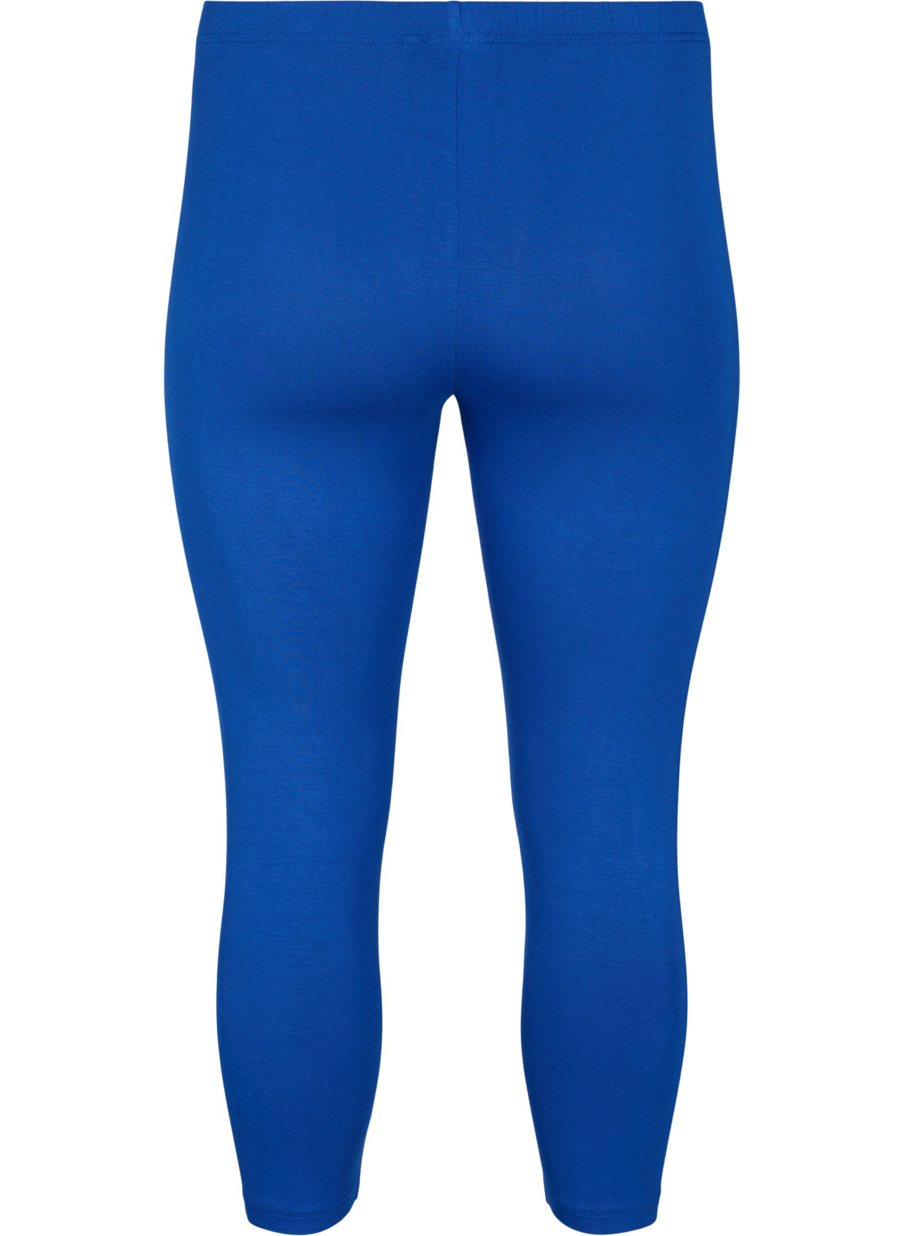 Zizzi Leggings basiques longueur 3/4 en viscose, Bleu, Packshot image number 1