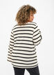 Cardigan rayé avec cordon de serrage, Sand Black Stripe, Model image number 1