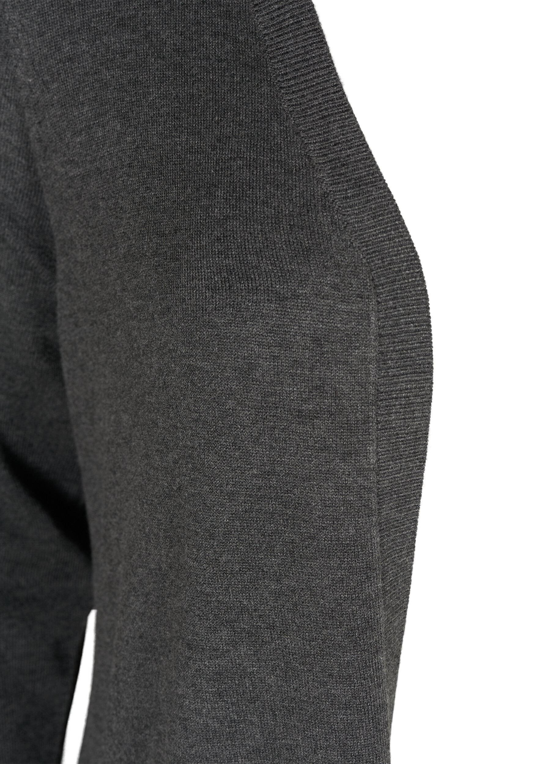 Zizzi Long cardigan tricot&eacute; en m&eacute;lange de viscose, Gris anthracite, Packshot image number 2