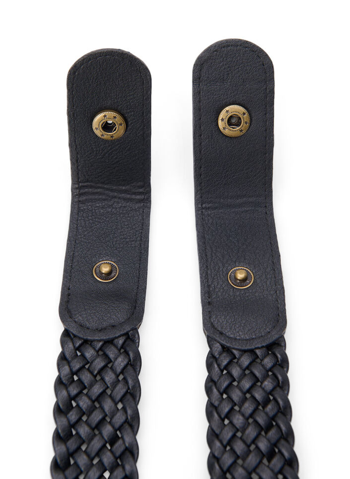 Ceinture tress&eacute;e &eacute;lastique, Noir, Packshot image number 3