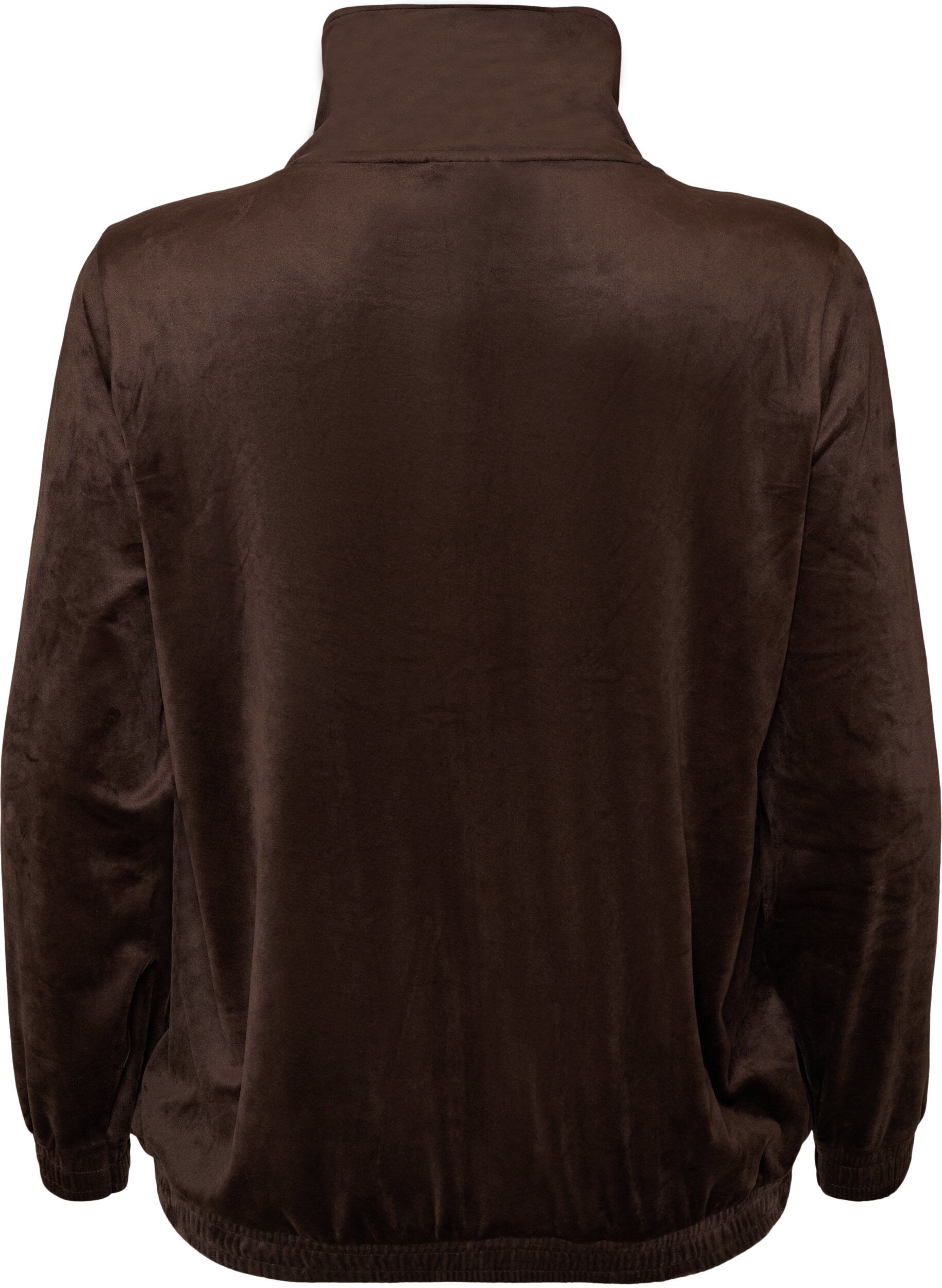 ZizziCardigan en velours doux avec fermeture zipp&eacute;e et col montant, Marron, Packshot image number 1