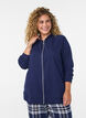 Cardigan en sweat avec une capuche et des poches, Bleu, Model image number 0