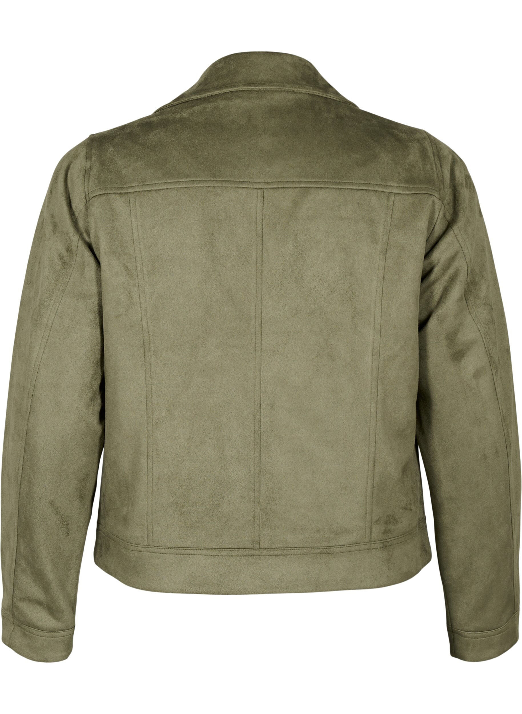 ZizziVeste de motard en faux daim, Dusty Olive, Packshot image number 1