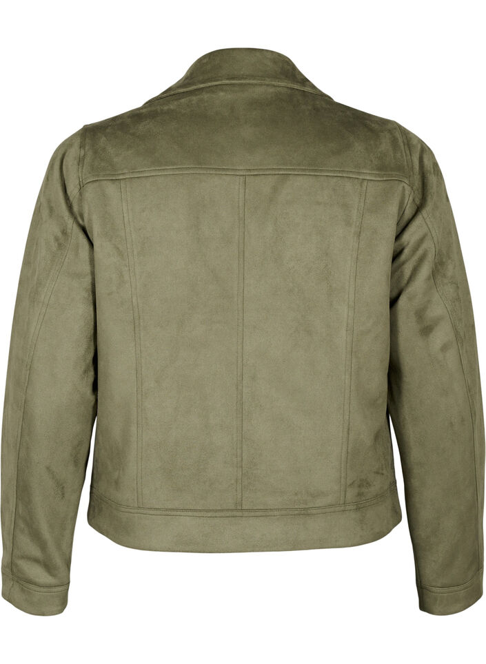 Veste de motard en faux daim, Dusty Olive, Packshot image number 1