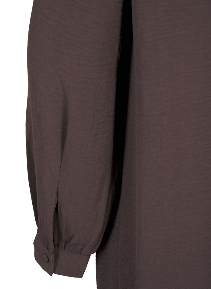 Robe à manches longues avec détails volantés, Chocolate Martini, Packshot image number 3