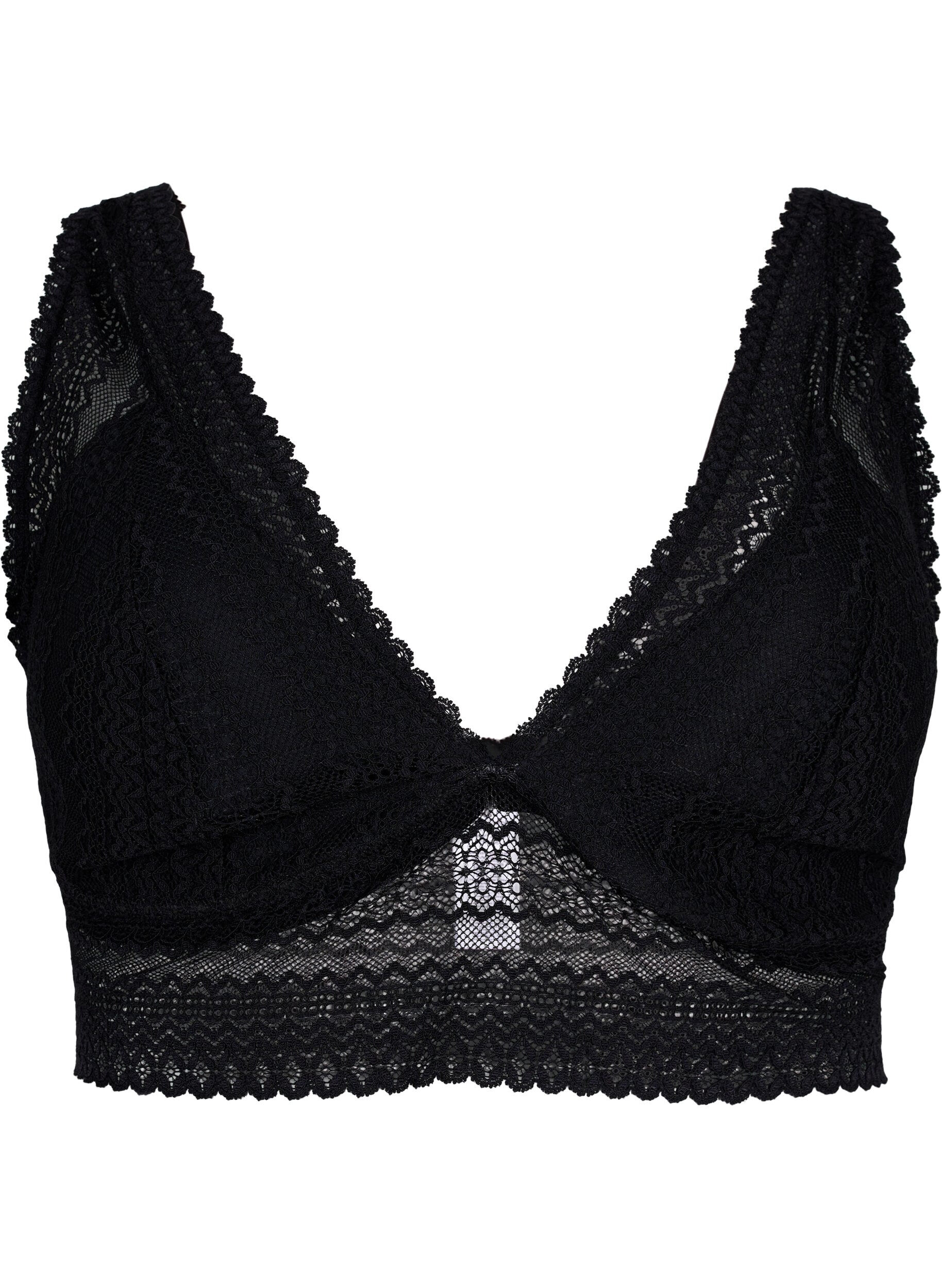 Zizzi Soutien-gorge en dentelle &agrave; rembourrage l&eacute;ger, Black, Packshot image number 0