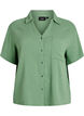 Blouse en mousseline de coton &agrave; manches courtes, Vert, Packshot image number 0