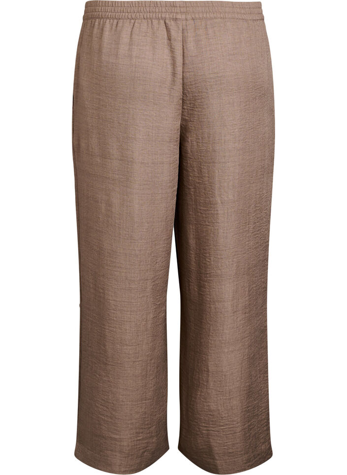Pantalon ample avec ceinture &eacute;lastique et poches, Marron, Packshot image number 1