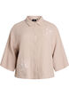 Chemise en mousseline de coton avec d&eacute;tails brod&eacute;s, Beige, Packshot image number 0