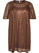 Robe courte en sequins avec motif &agrave; losanges, Marron, Packshot image number 0