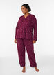 Chemise de pyjama en coton avec poche poitrine, Bordeaux, Model image number 1
