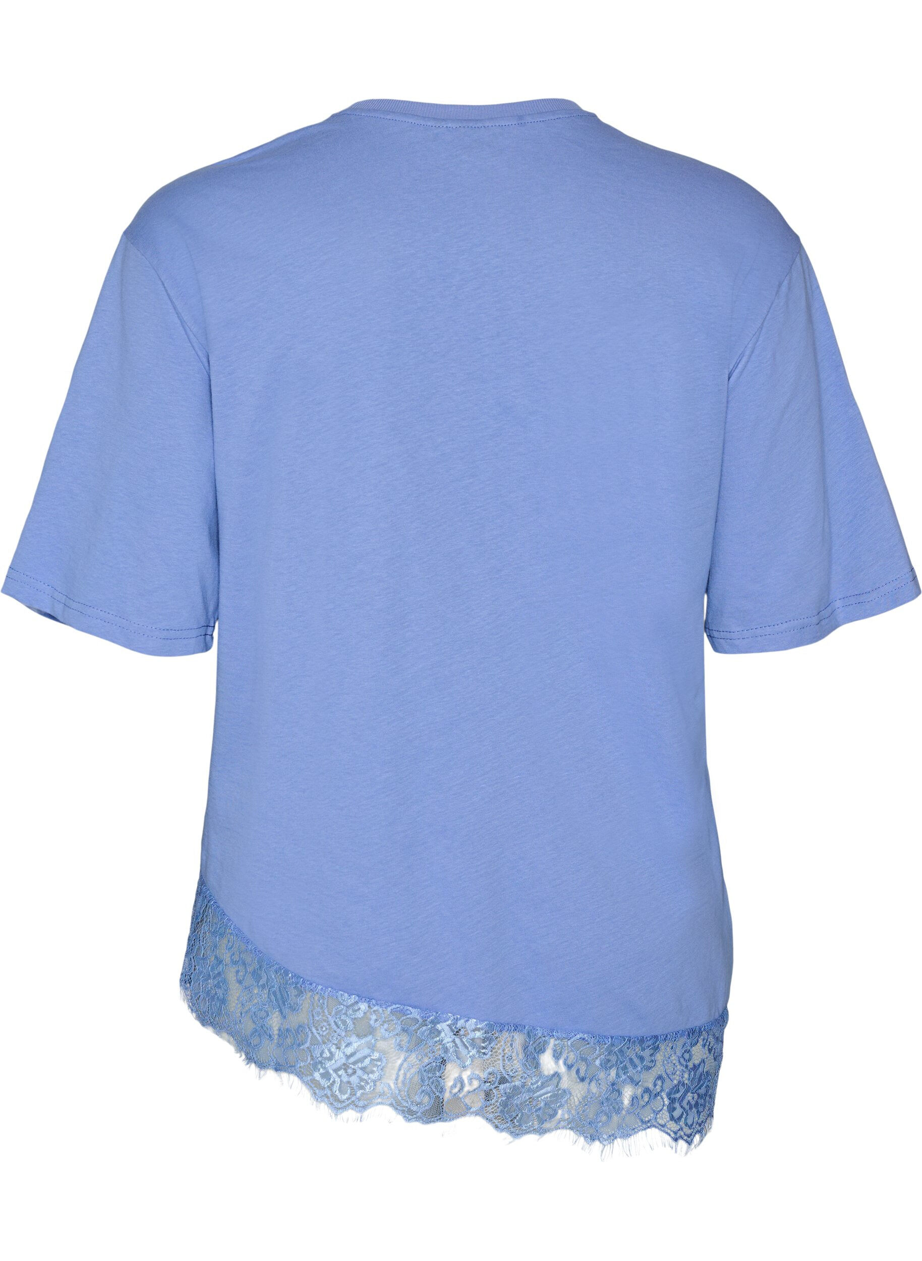 ZizziT-shirt avec ourlet asym&eacute;trique en dentelle, Mauve, Packshot image number 1