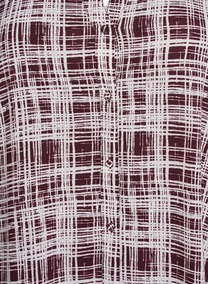 Robe midi de forme A avec manches courtes, Bordeaux foncé, Packshot image number 2