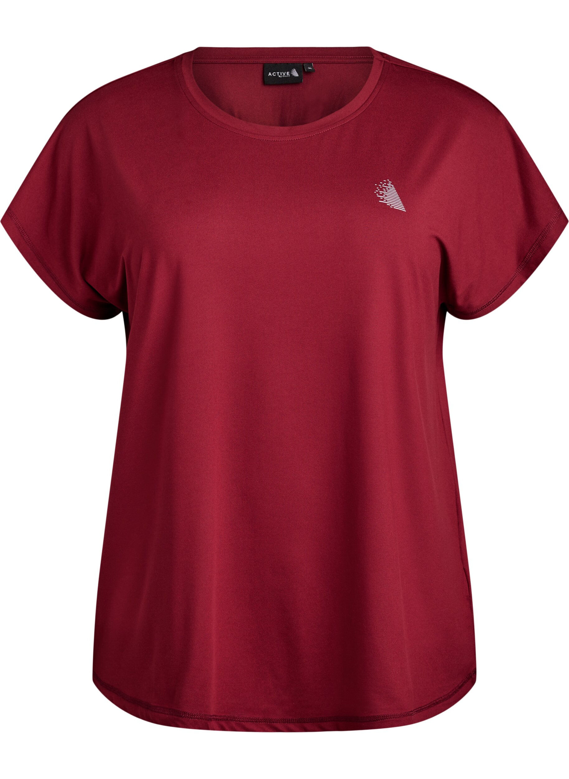 ZizziT-shirt de sport couleur unie, Bordeaux, Packshot image number 0
