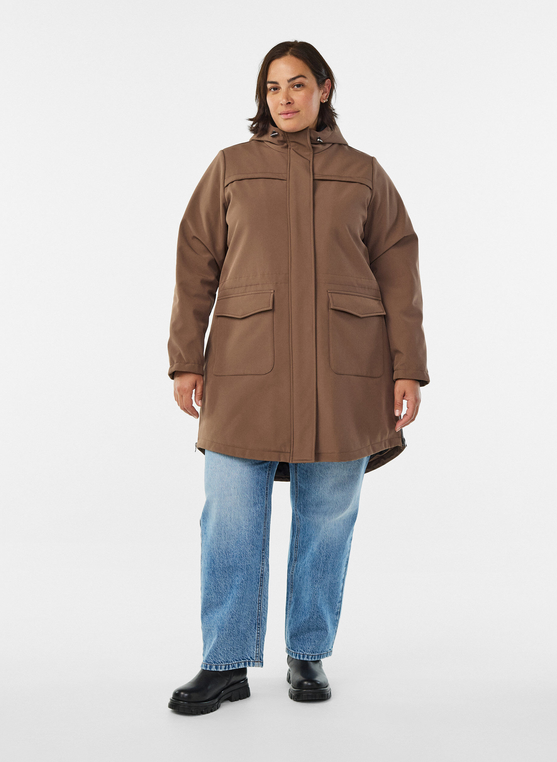 ZizziVeste softshell r&eacute;sistante &agrave; l'eau avec doublure matelass&eacute;e, Marron, Model image number 1