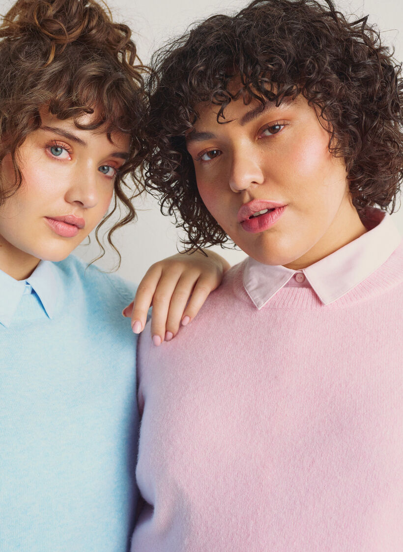 Blouse en maille avec manches courtes, Rose, Image image number 0