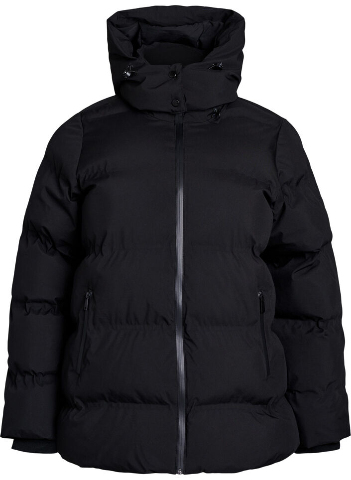 Doudoune courte avec capuche amovible, Noir, Packshot image number 0