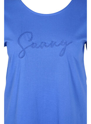 T-shirt ample à manches courtes en coton, Dazzling Blue SUNNY, Packshot image number 2
