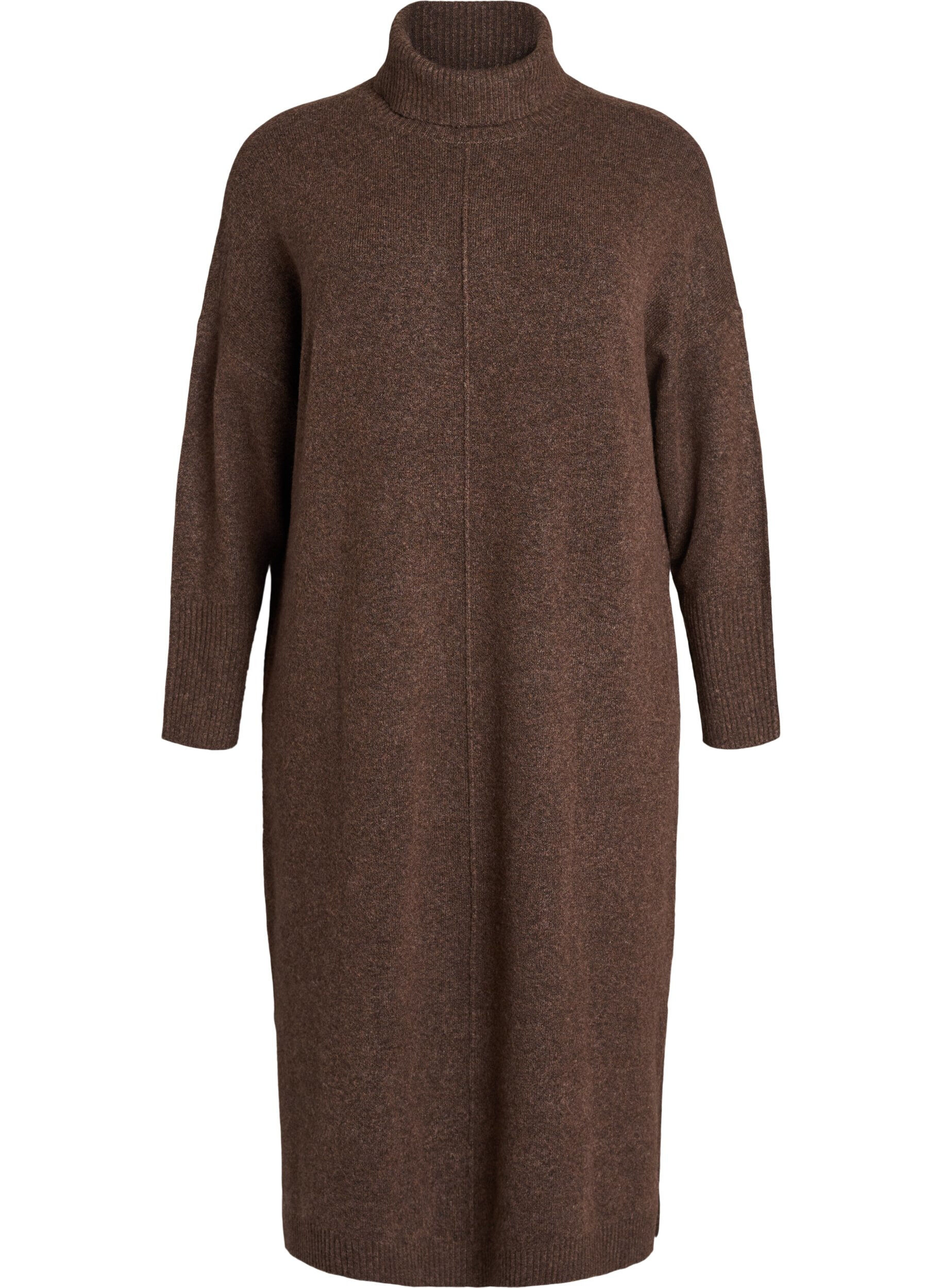 ZizziRobe pull avec col roul&eacute; et fentes, Marron, Packshot image number 0
