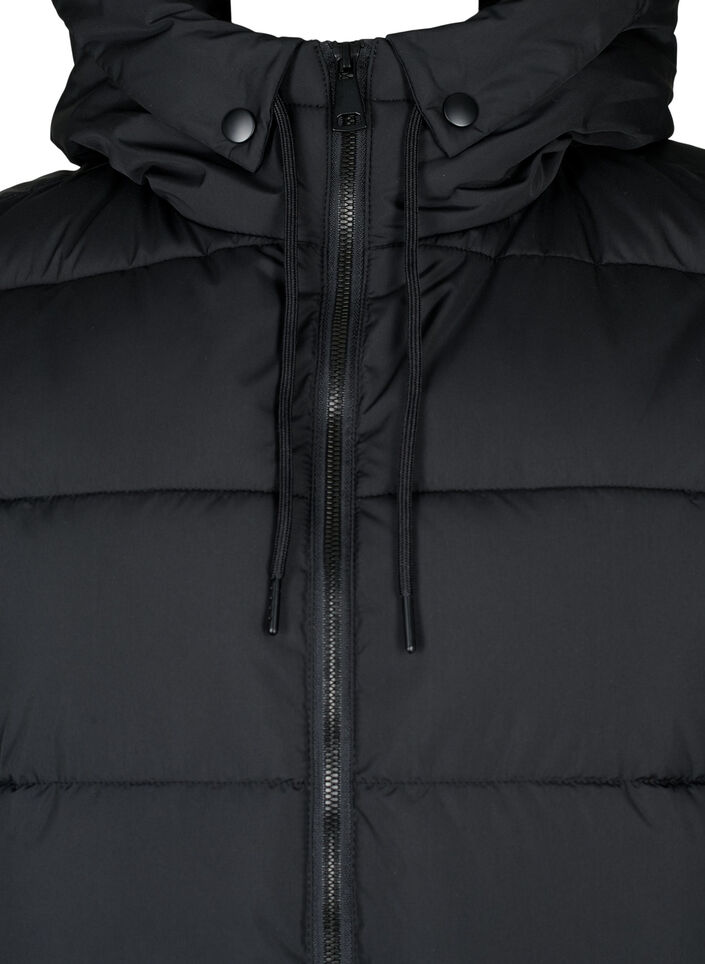 Veste longue avec capuche et poches, Noir, Packshot image number 2