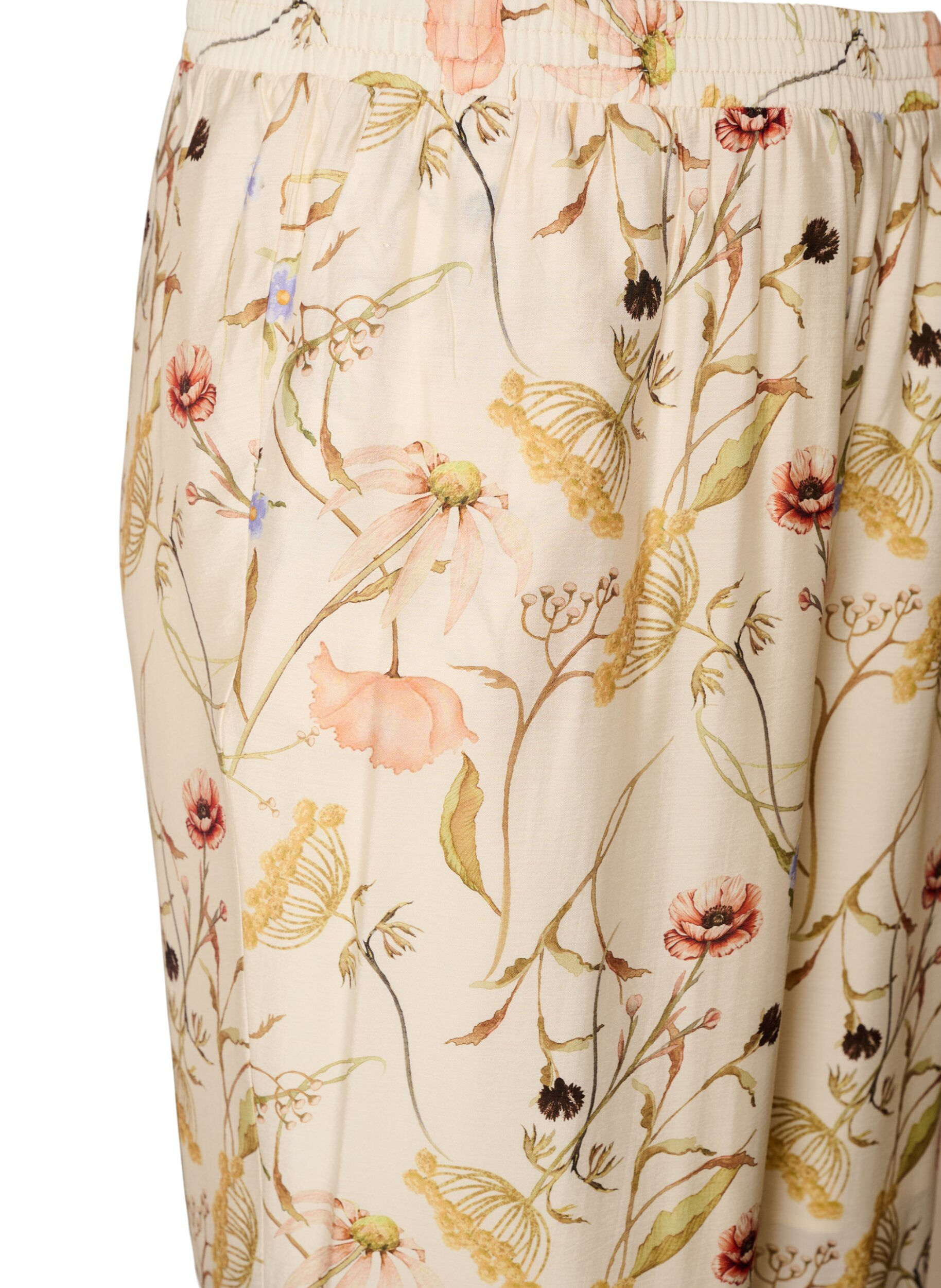 ZizziPantalon taille haute en viscose &agrave; imprim&eacute; floral, Beige, Packshot image number 2