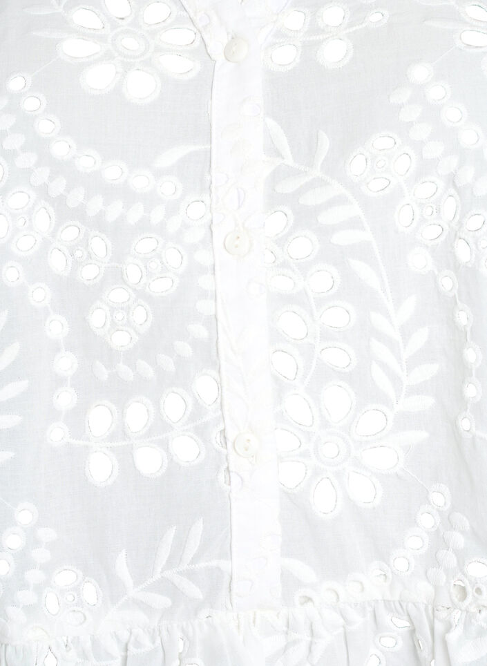 Blouse sans manches en broderie anglaise avec volants, Blanc, Packshot image number 2