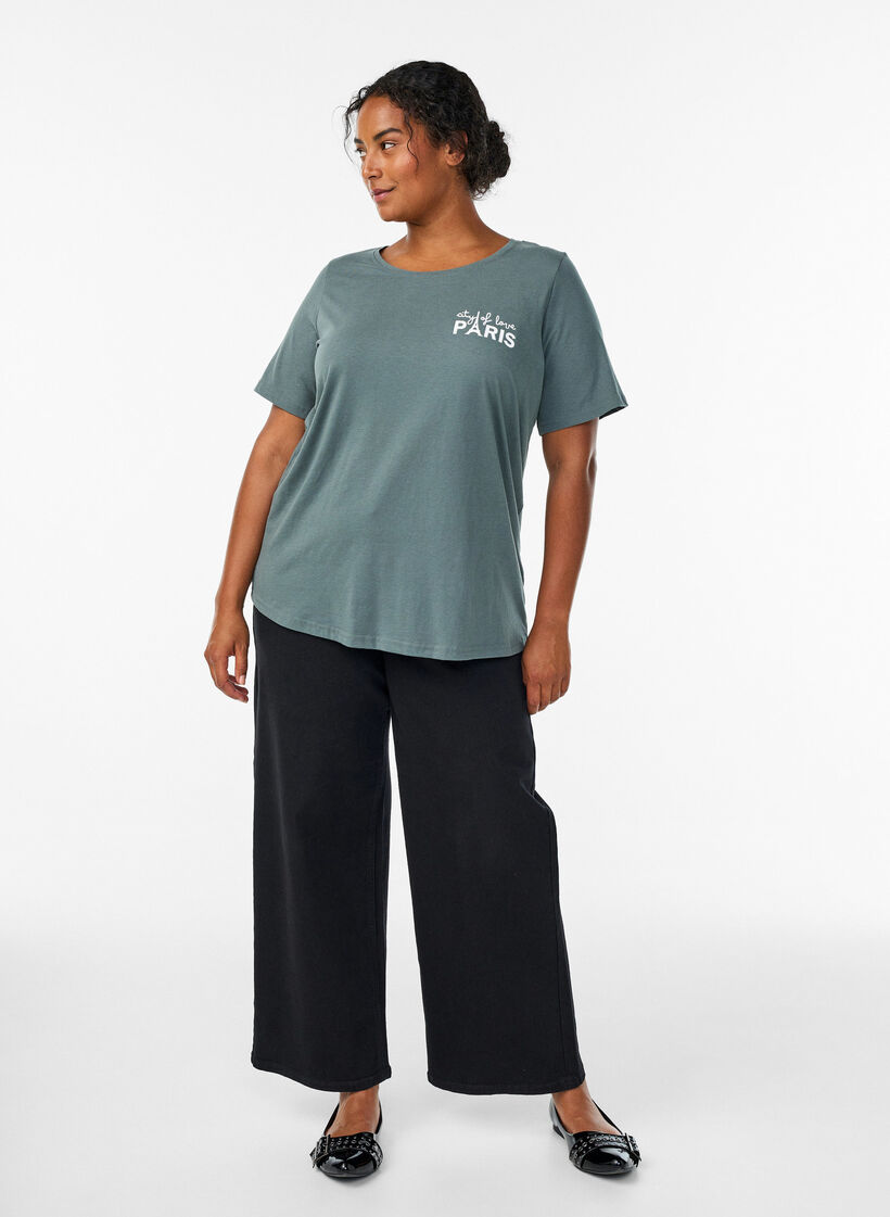 T-shirt imprim&eacute;, Vert, Model image number 1