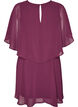 Robe de soir&eacute;e courte en mousseline avec effet superpos&eacute;, Bordeaux, Packshot image number 1