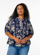 Blouse imprim&eacute;e &agrave; manches 1/2, Bleu, Model image number 0