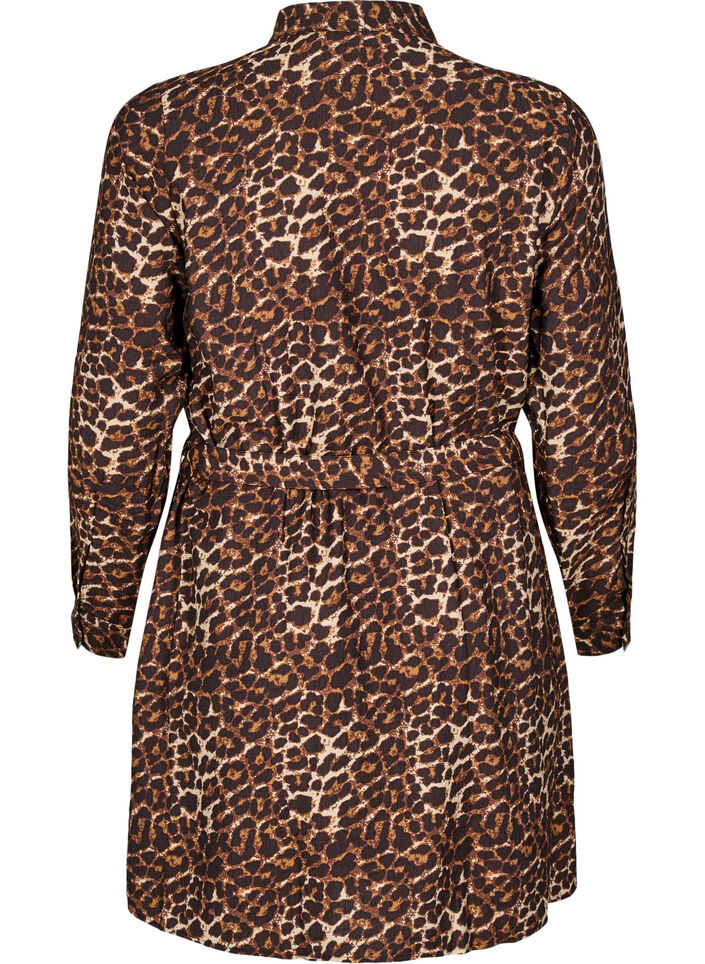 Robe chemise avec ceinture nouée et manches longues, Marron, Packshot image number 1