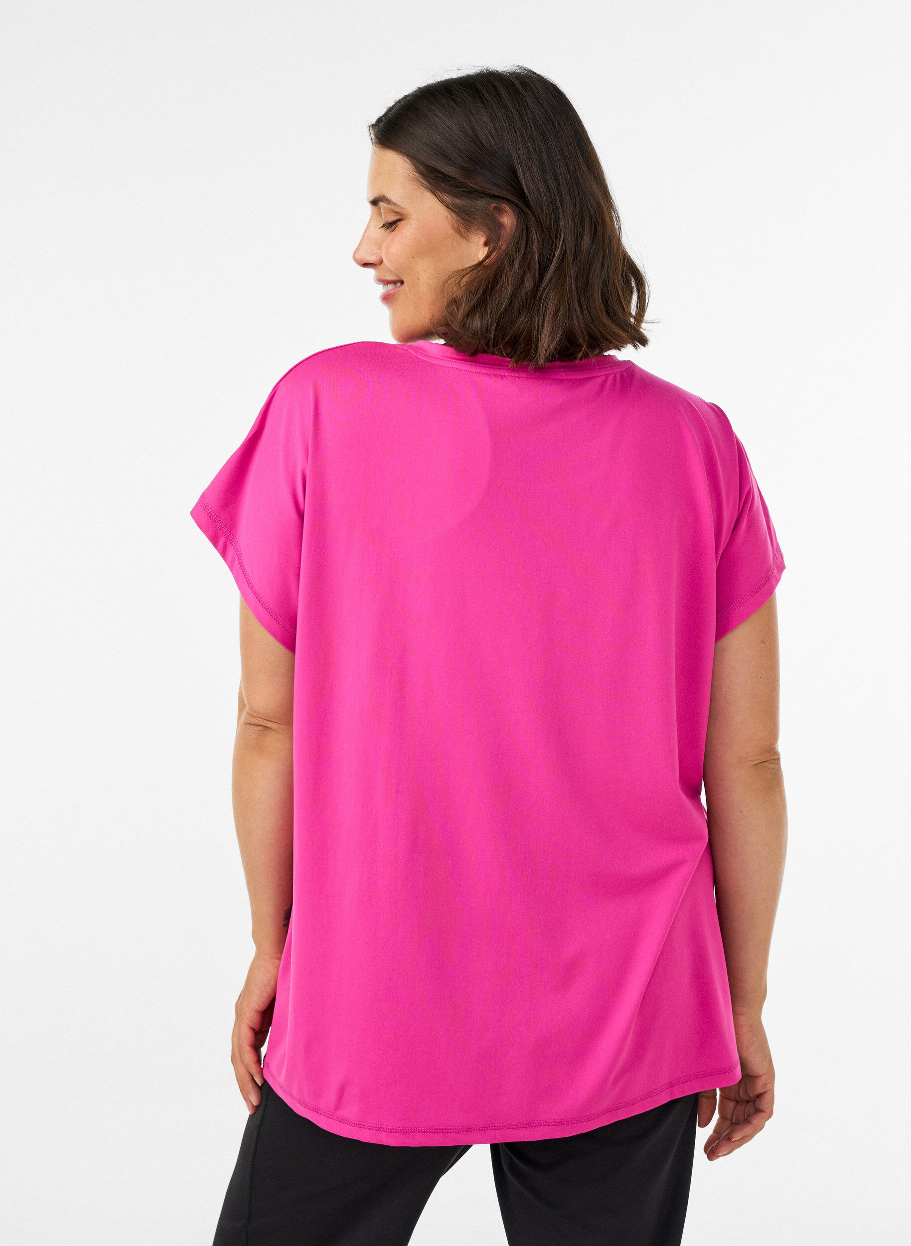 ZizziT-shirt de sport couleur unie, Rose, Model image number 2