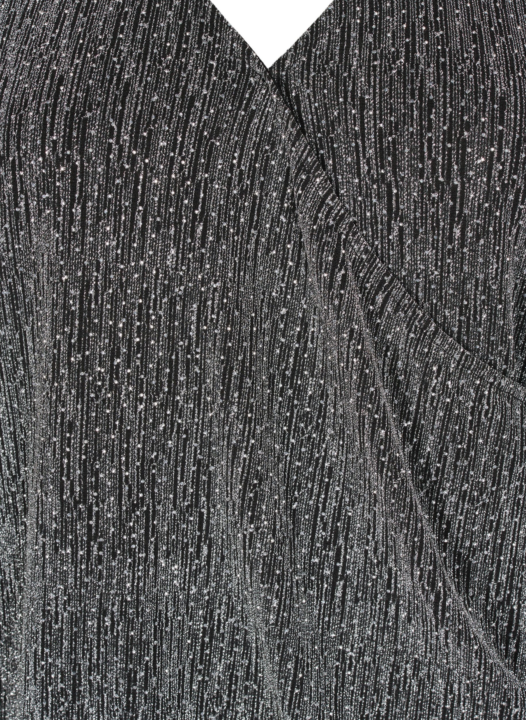 Zizzi Top paillet&eacute; &agrave; effet kimono, Noir, Packshot image number 2