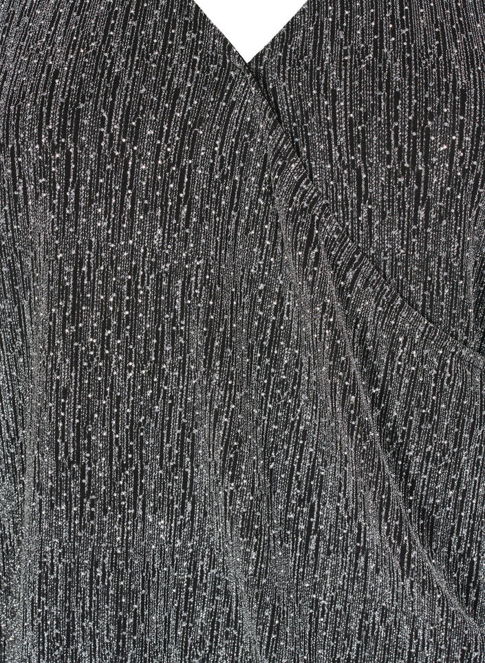 Top pailleté à effet kimono, Noir, Packshot image number 2