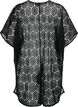 Robe de plage caftan avec motif à trous, Black, Packshot image number 1