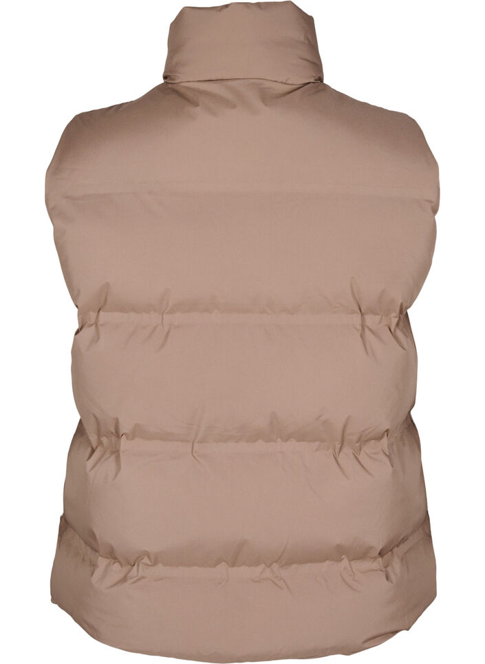 Doudoune sans manches courte avec col montant, Marron, Packshot image number 1