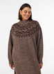 Robe en maille avec motif jacquard, Marron, Model image number 3