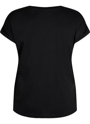 T-shirt à manches courtes en mélange de coton, Black, Packshot image number 1