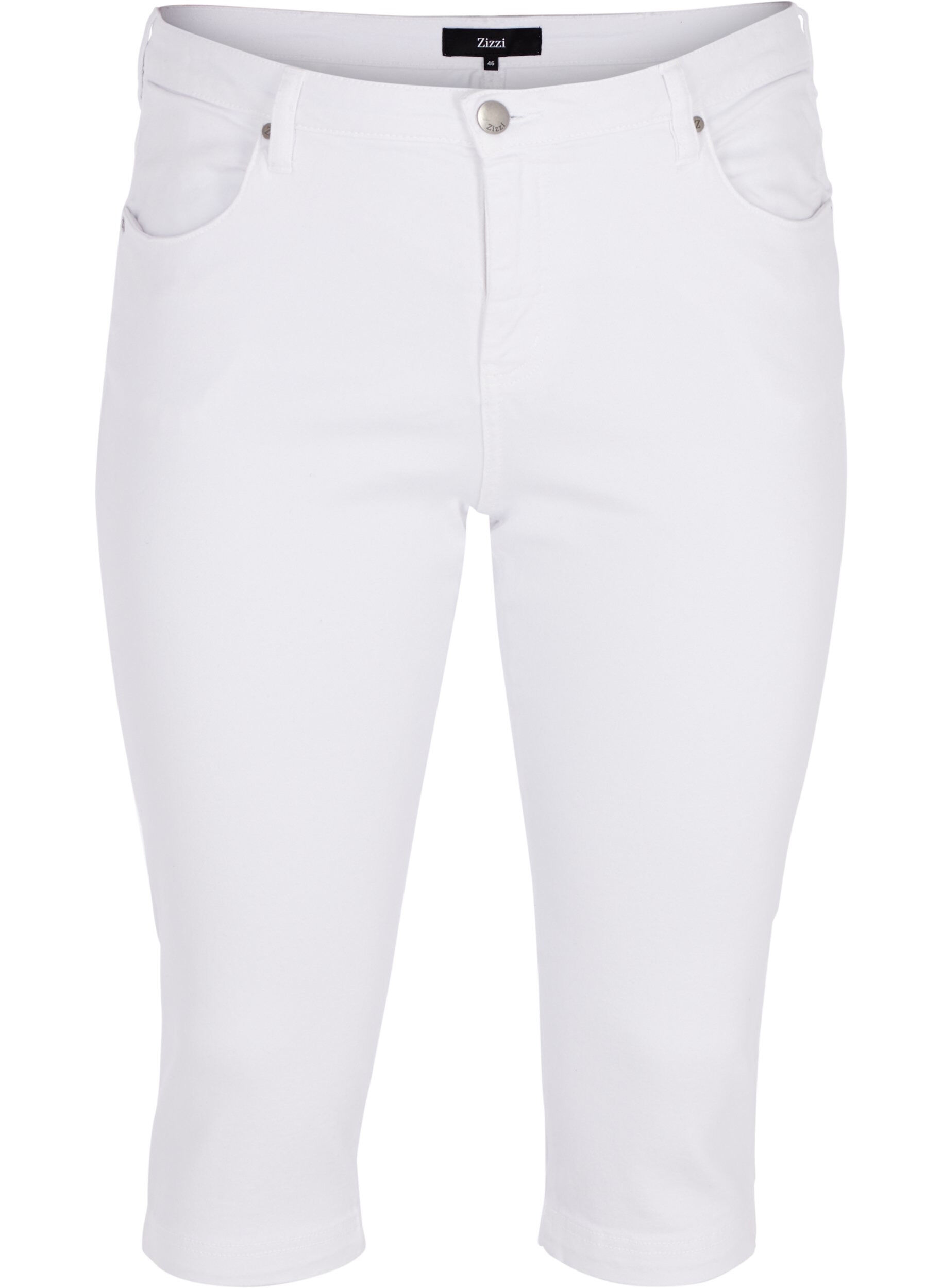 Zizzi Jean coupe slim Emily capri, Blanc, Packshot image number 0