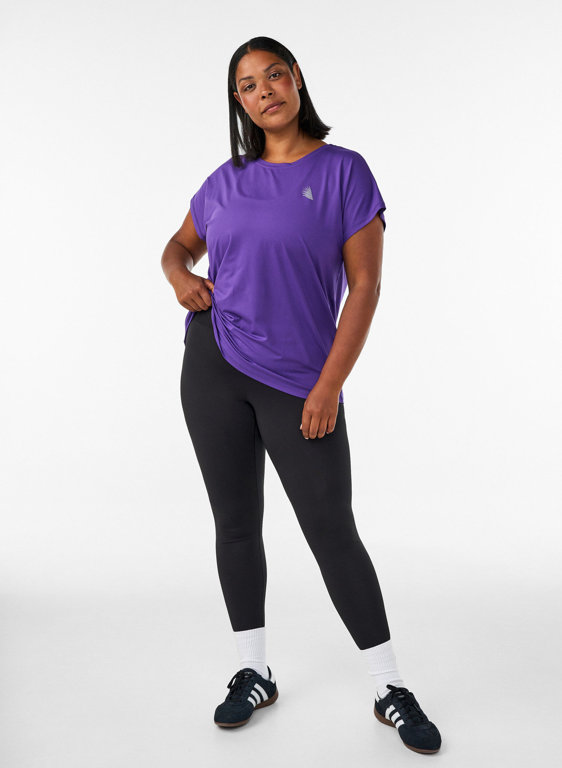 ZizziT-shirt de sport couleur unie, Violet, Model image number 1