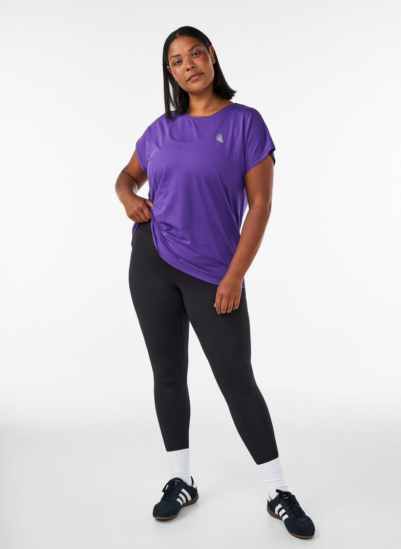 T-shirt de sport couleur unie, Violet, Model image number 1