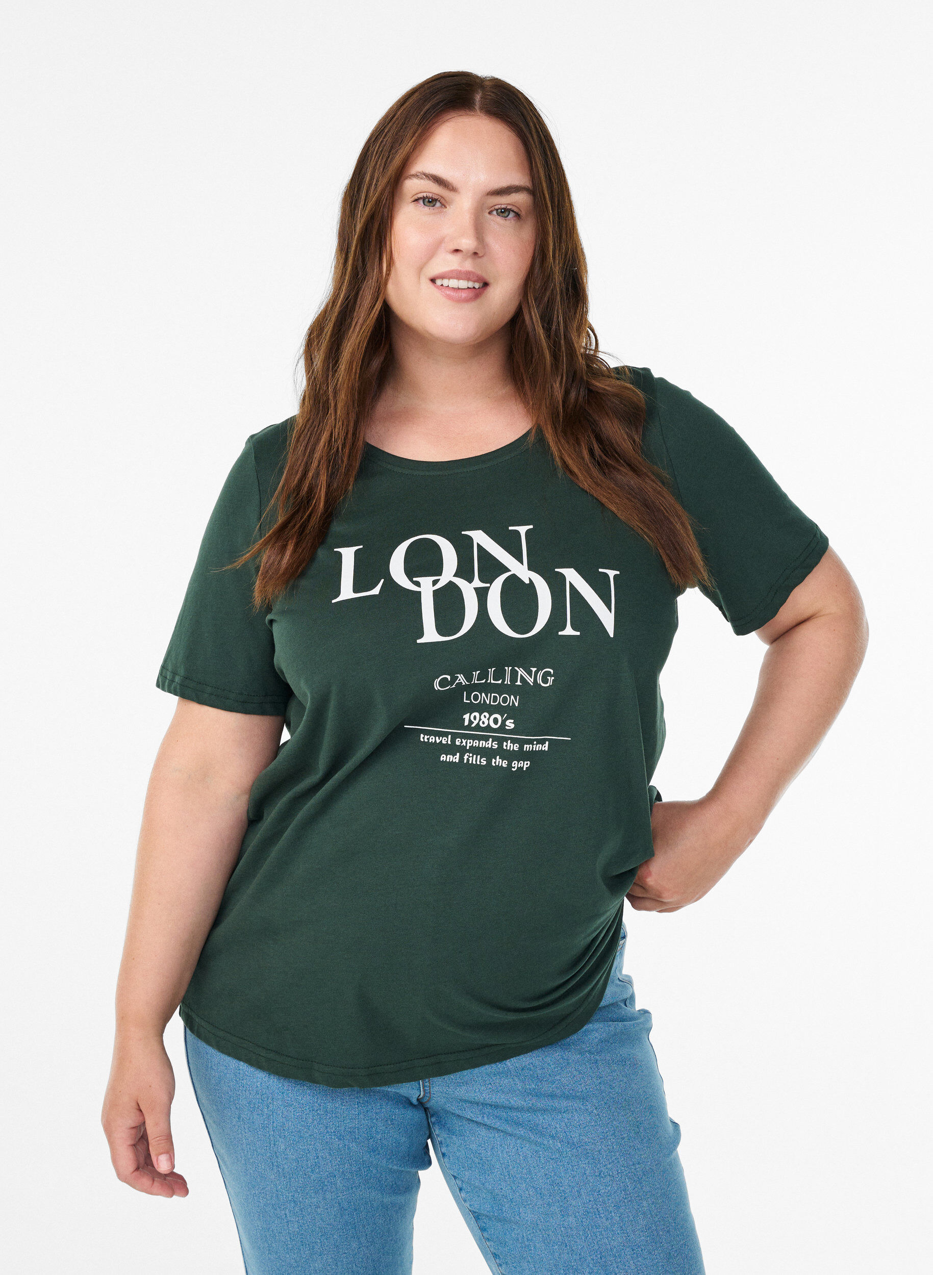 ZizziT-shirt imprim&eacute;, Vert, Model image number 0