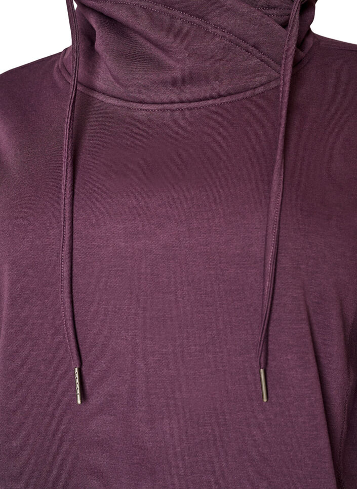 Sweat &agrave; col montant et poches, Violet, Packshot image number 2