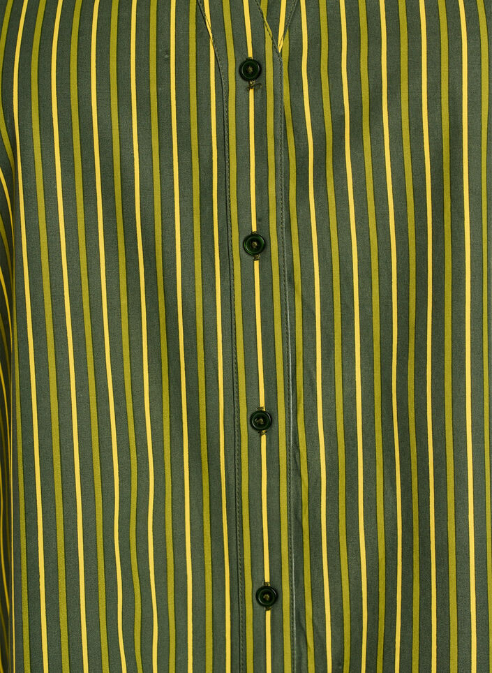 Chemise ample &agrave; rayures avec manches 3/4, Vert, Packshot