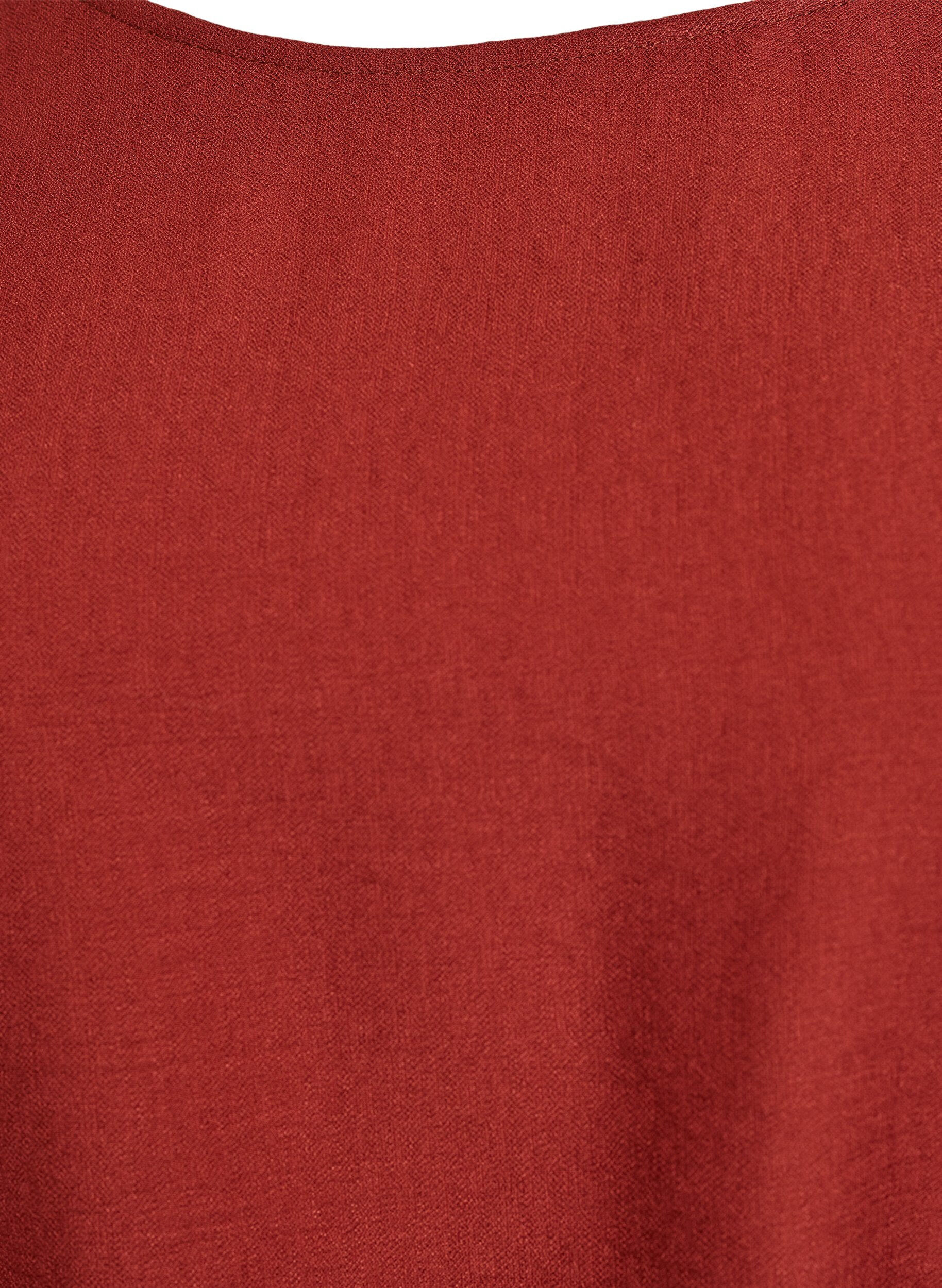 Zizzi Robe courte coupe ample avec ceinture &agrave; nouer, Bordeaux, Packshot image number 2