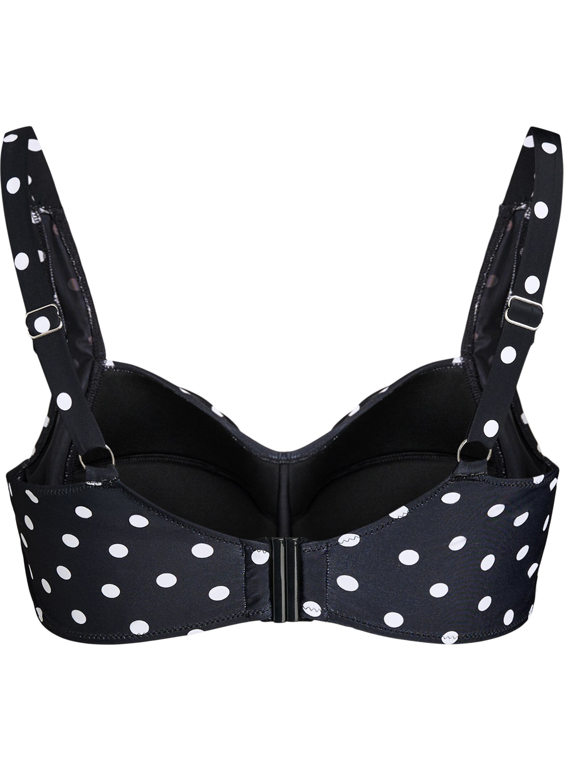 Zizzi Haut de bikini rembourr&eacute; et imprim&eacute;, Noir, Packshot image number 1