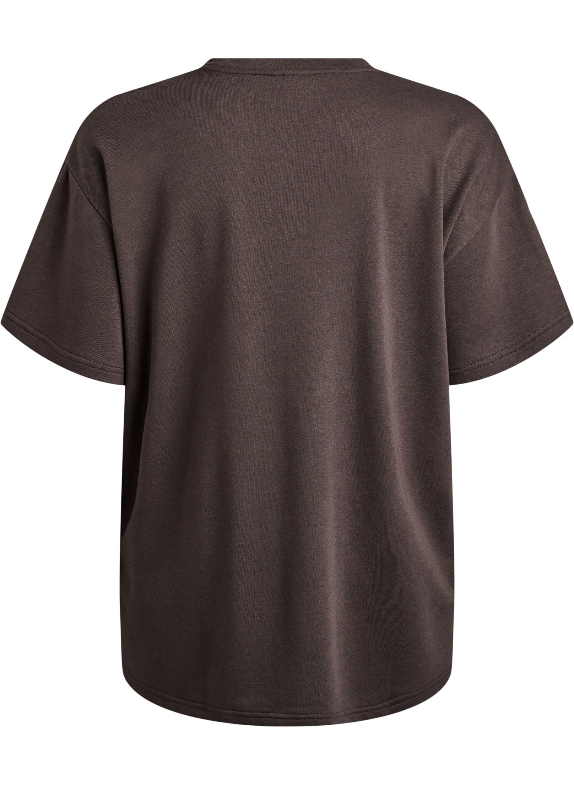 Zizzi T-shirt sweat oversize, Marron, Packshot image number 1
