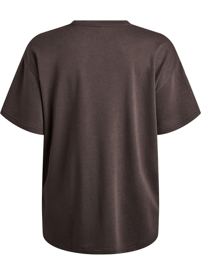 T-shirt sweat oversize, Marron, Packshot image number 1