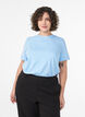T-shirt basique en coton &agrave; col rond, Bleu, Model image number 0